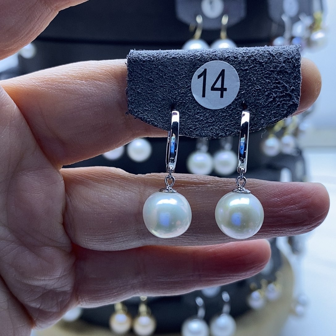 淡水珍珠耳饰银S925镶嵌