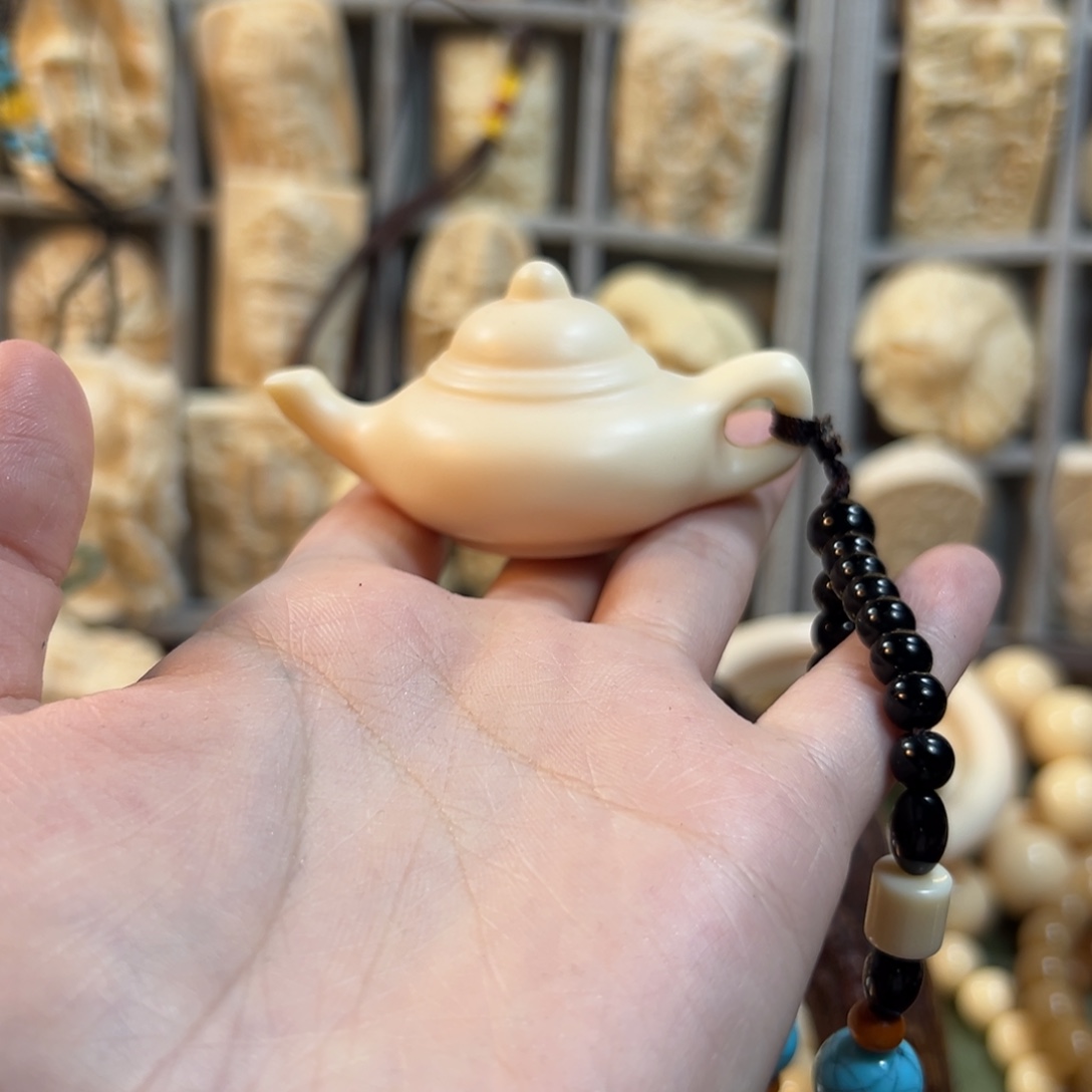 鹿角雕刻把把壶手把