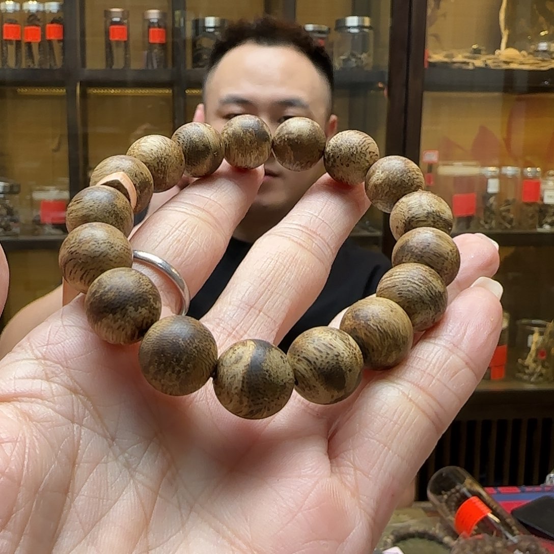 手串沉香17国香棋楠12.8m单圈圆珠 11.5g+多样性发一串