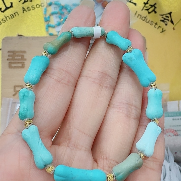 绿松石18K金镶嵌珠宝奇石