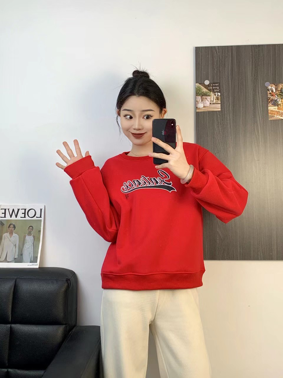 过年卫衣红色百搭潮流