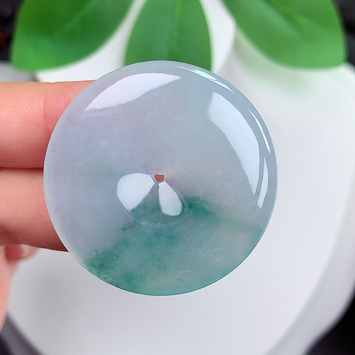 颈饰未镶嵌翡翠平安扣 35.4x5.6mm