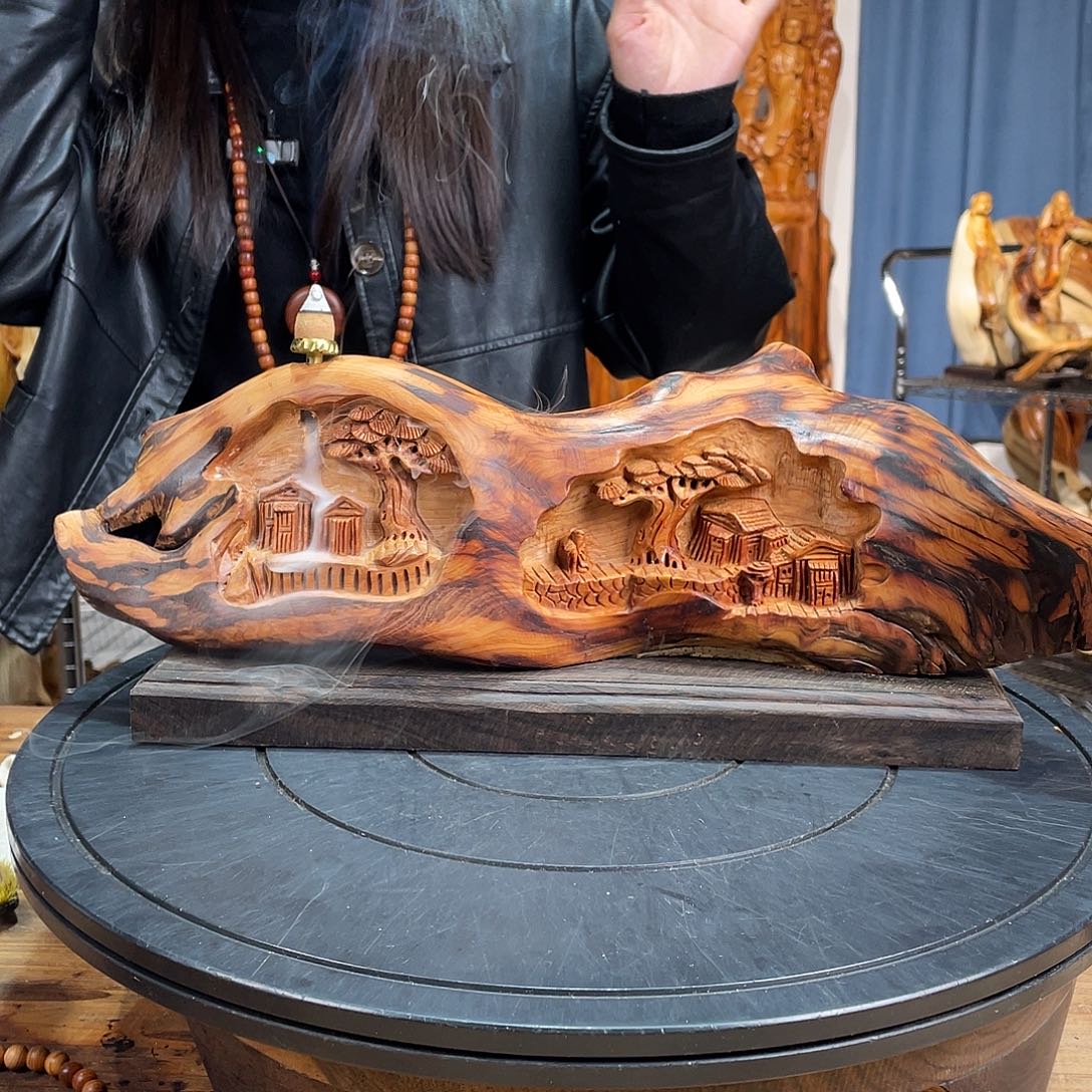 柏木（崖柏）山水倒流香送两盒香