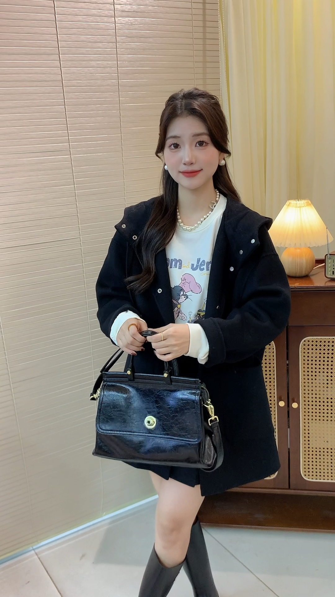 【云目悠悠】秋冬中长款休闲时尚气质显瘦女款大衣-2025899-12329