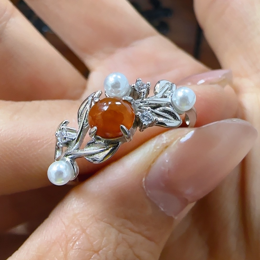 翡翠戒指银S925镶嵌翡翠50