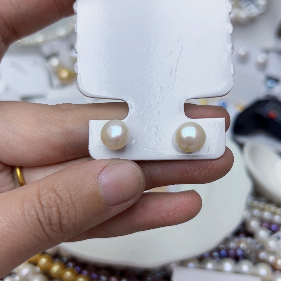 淡水珍珠耳饰银S925镶嵌