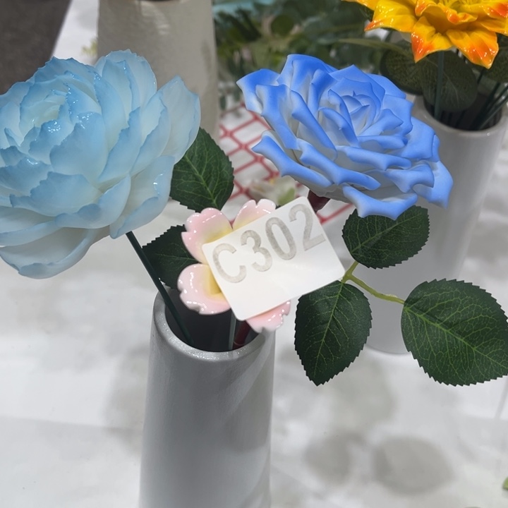 追****陶瓷花手工捏制C302不花瓶