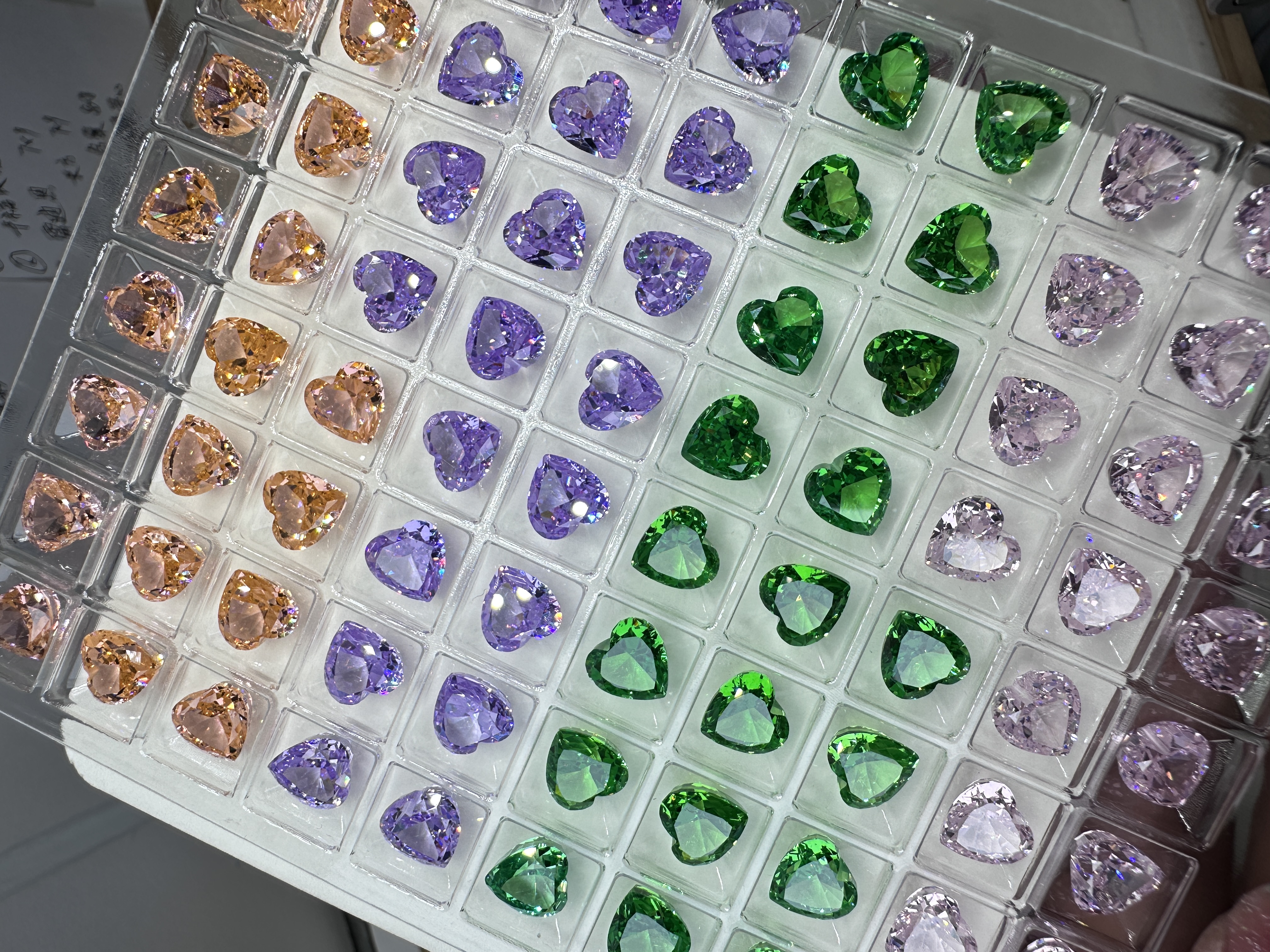 爱心】冰花切美甲饰品高碳裸钻