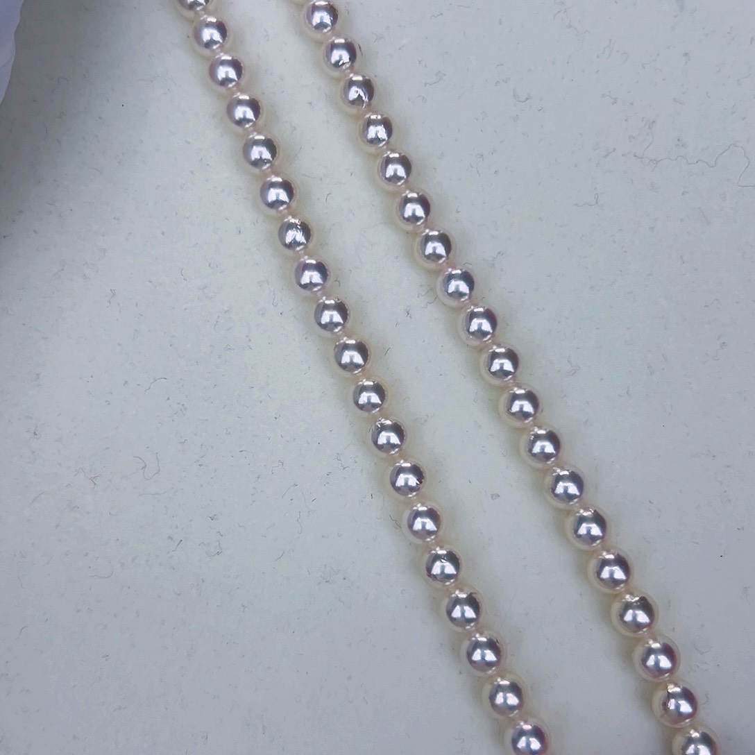 海水珍珠海水akoya设计款满珠链7-8mm银S925镶嵌