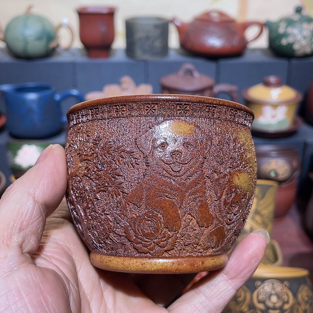 原矿紫砂手工主人杯 
