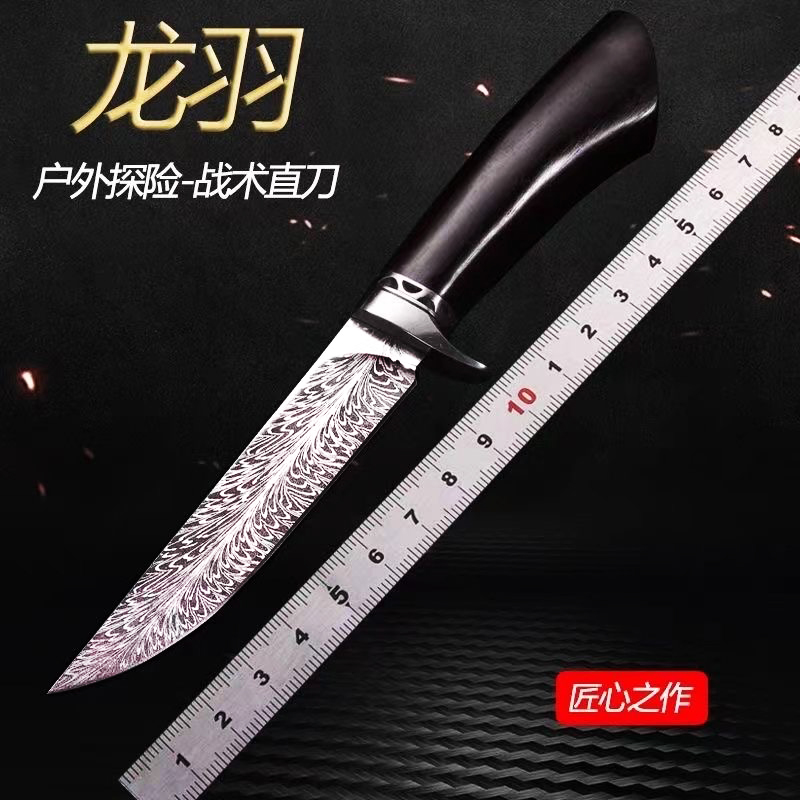 [龙羽]户外野营丛林冒险高硬度锋利手把肉水果刀赶海钓鱼小