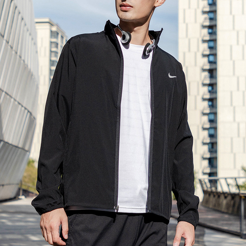 NIKE耐克男装上衣2025新款跑步健身训练运动服黑色休闲外套FB7500