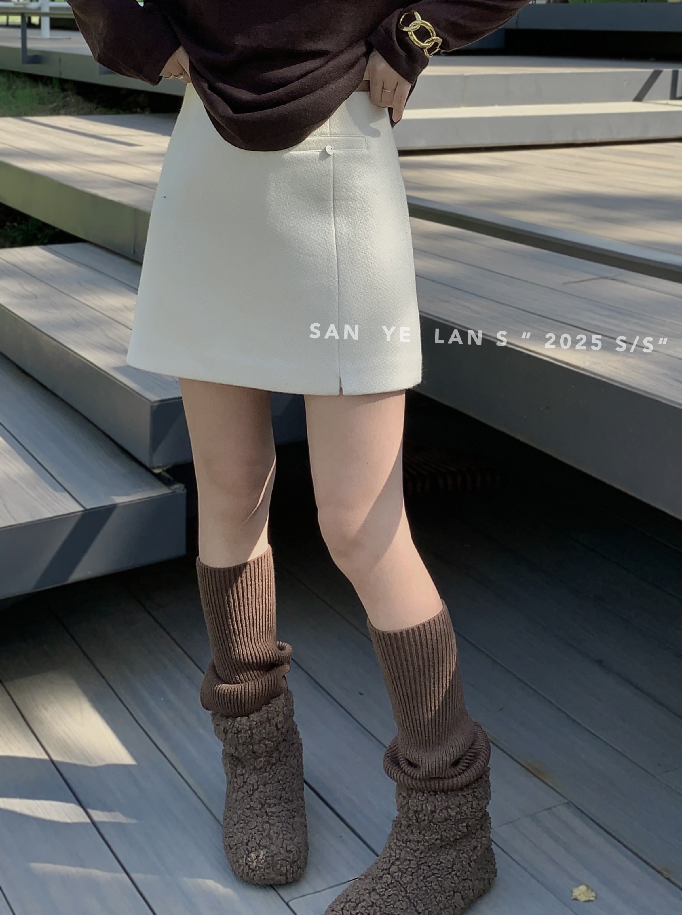 SYL2025冬季新款气质百搭毛呢A字短裙6270