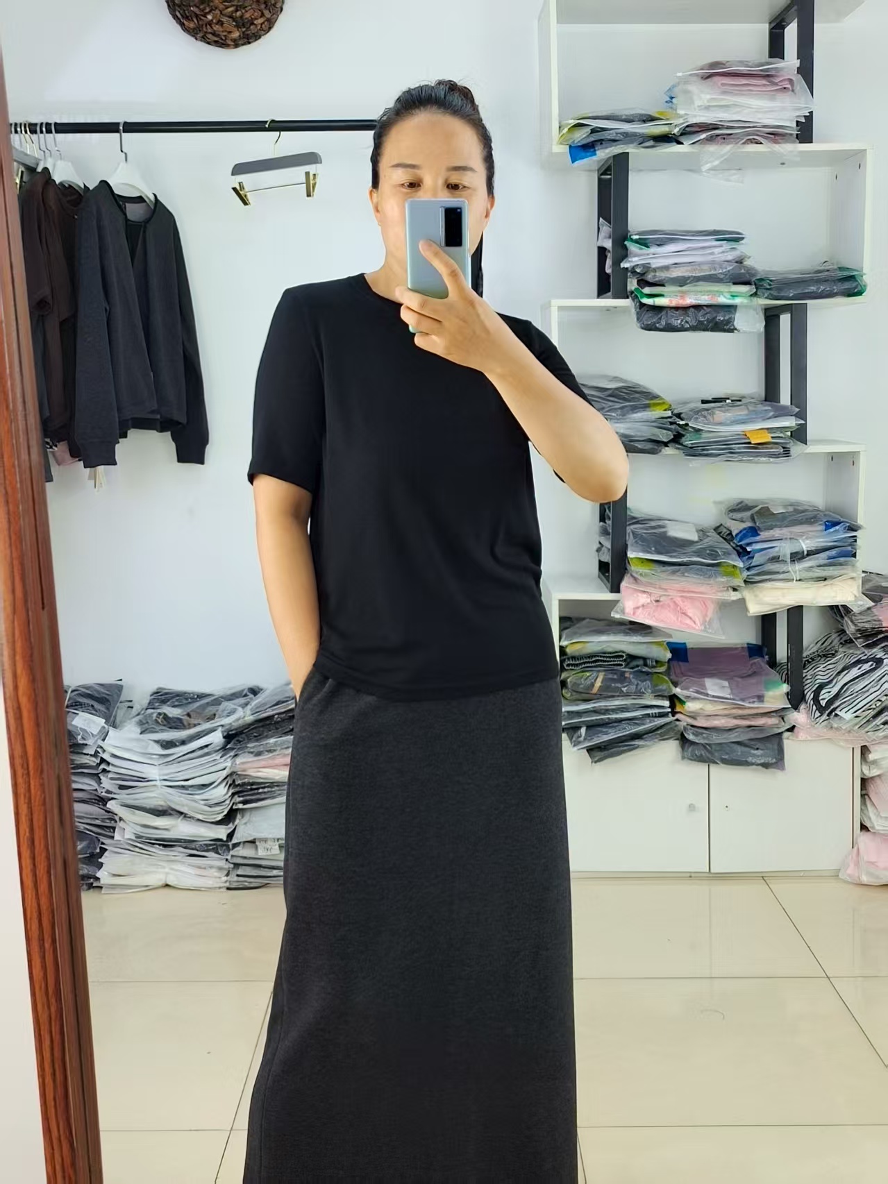 水淼1022正品2025秋新款时尚潮流 潮范十足T恤