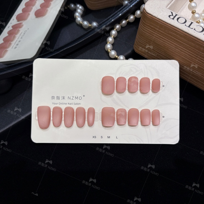 【磨砂樱花粉】浪漫樱花粉色手工短款简约气质高端磨砂穿戴甲