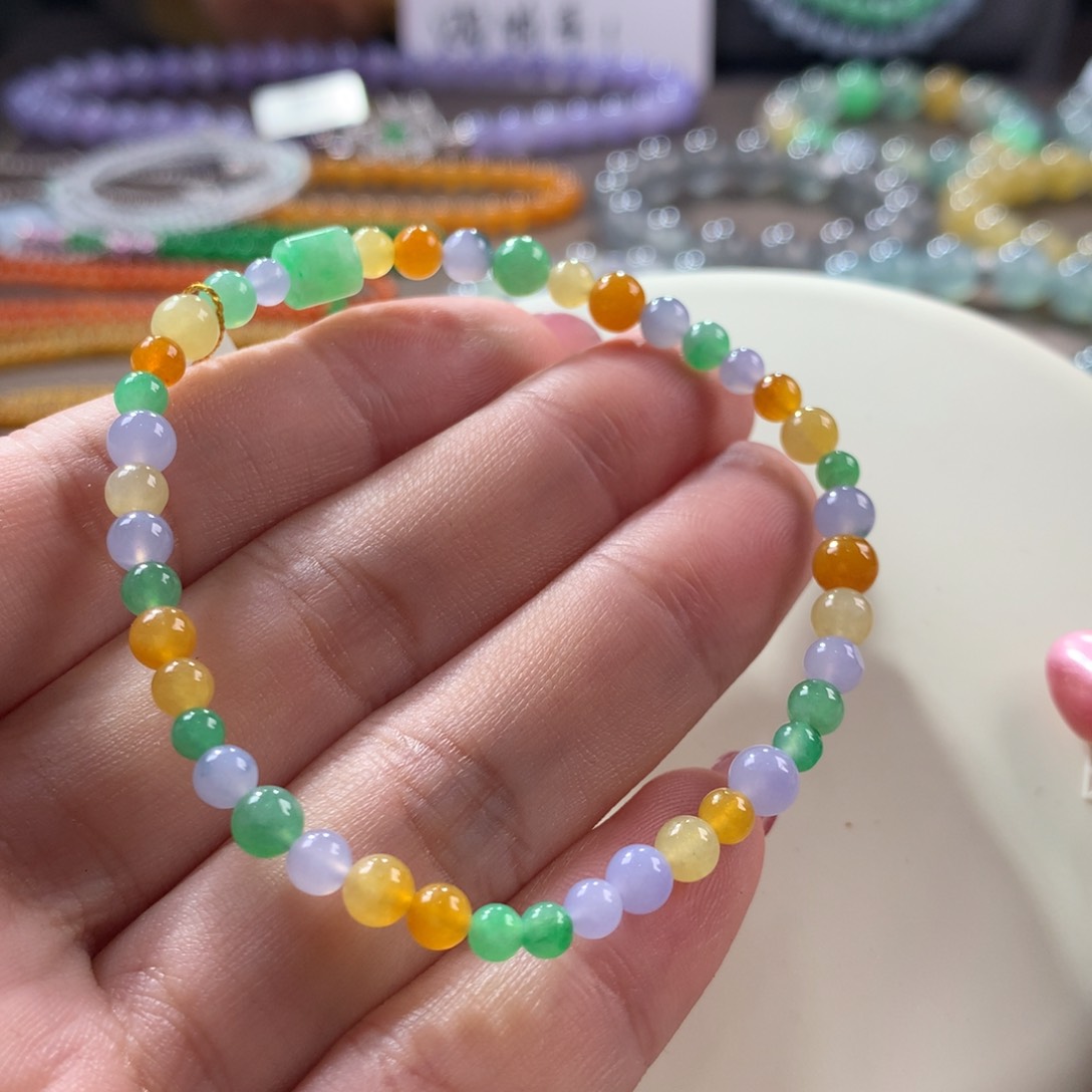 翡翠手链未镶嵌翡翠多宝卡4+