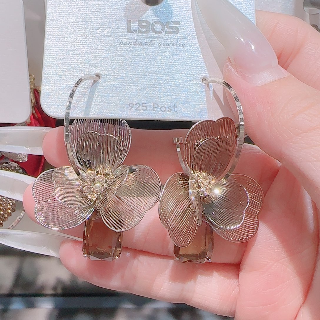 锆石铜合金925银耳环