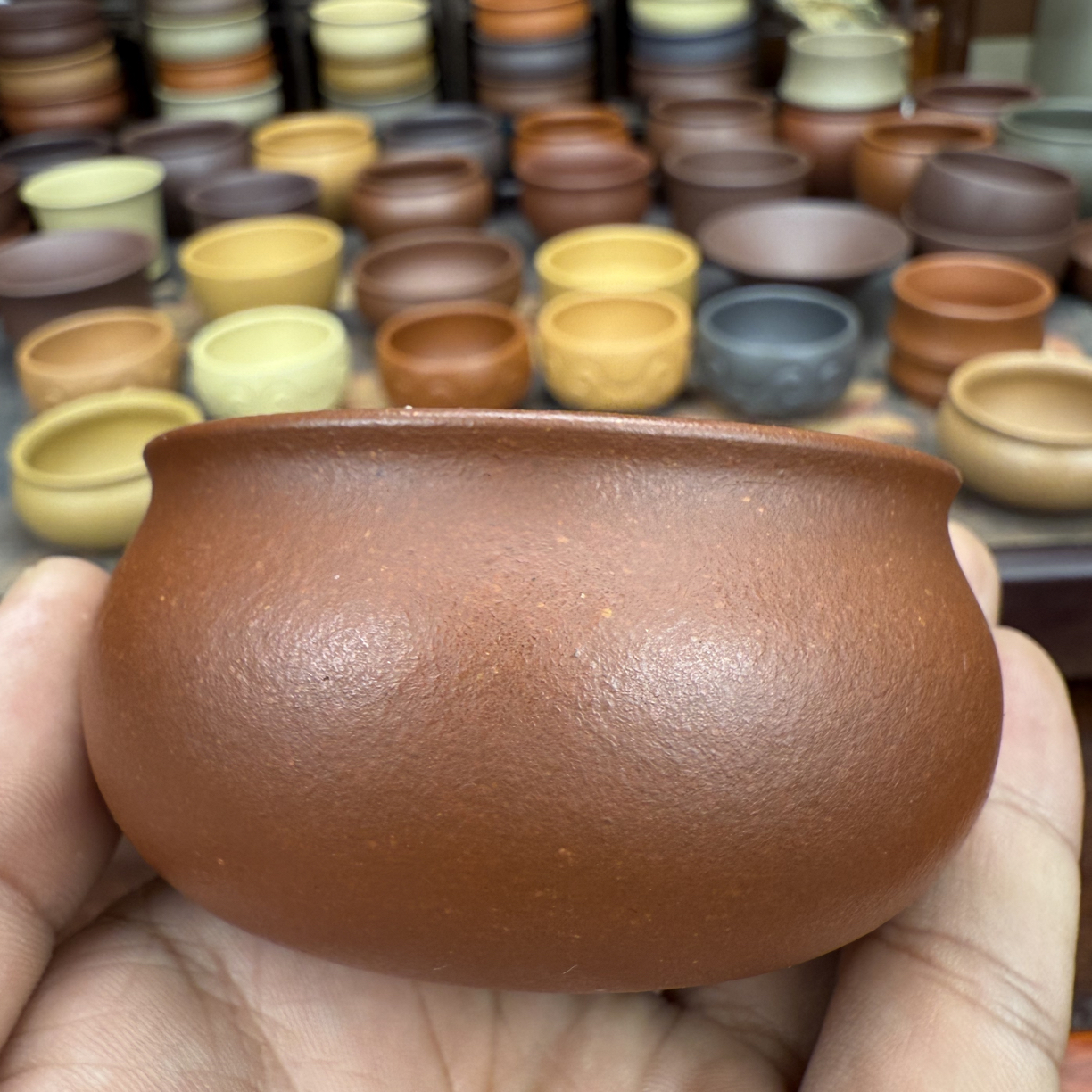 黄龙山紫砂原矿红降坡主人杯100cc小容量