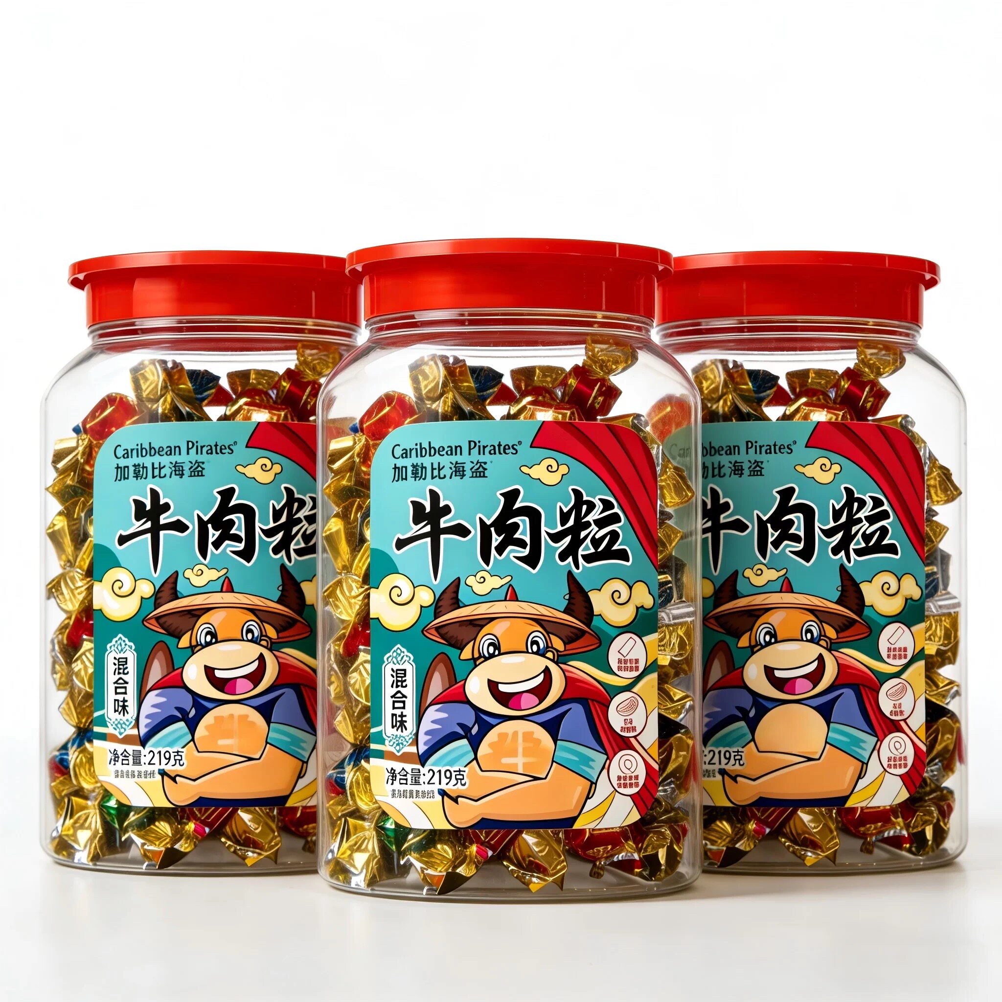 【新仓发货】加勒比海盗混合味牛肉粒219g