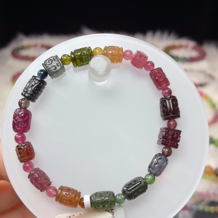 碧玺手链未镶嵌6mm±