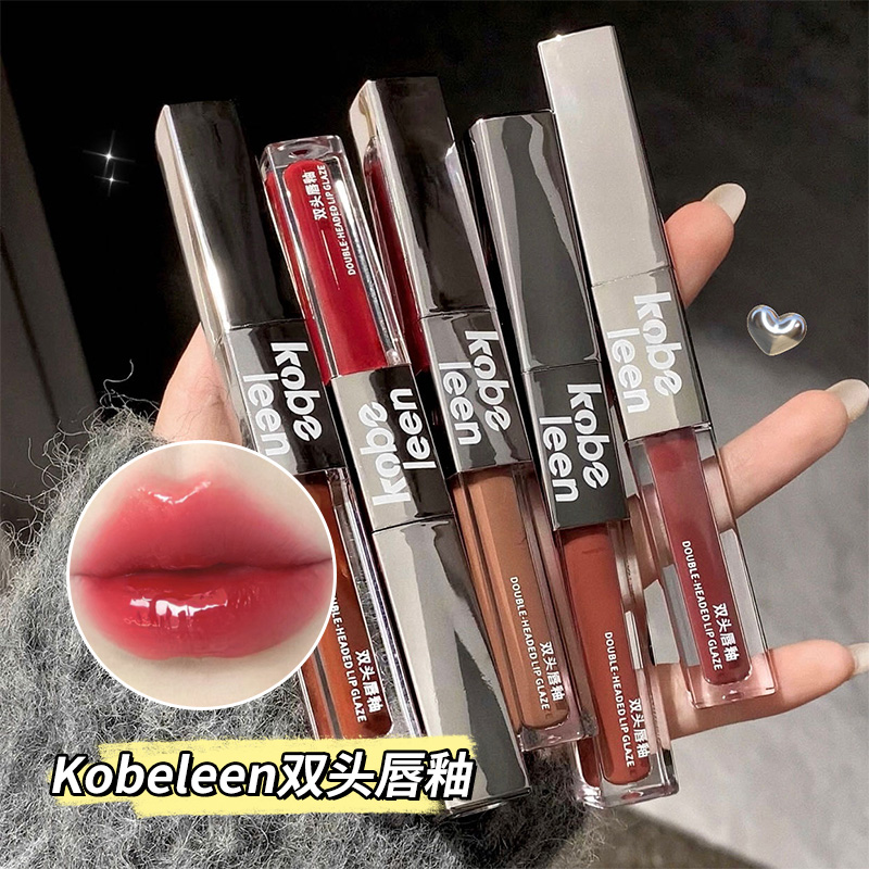 【两支装】Kobeleen双头唇釉哑光柔雾镜面嘟嘟唇低饱和推荐唇泥