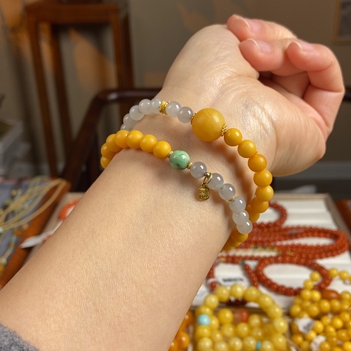 琥珀手链未镶嵌蜜蜡手串6