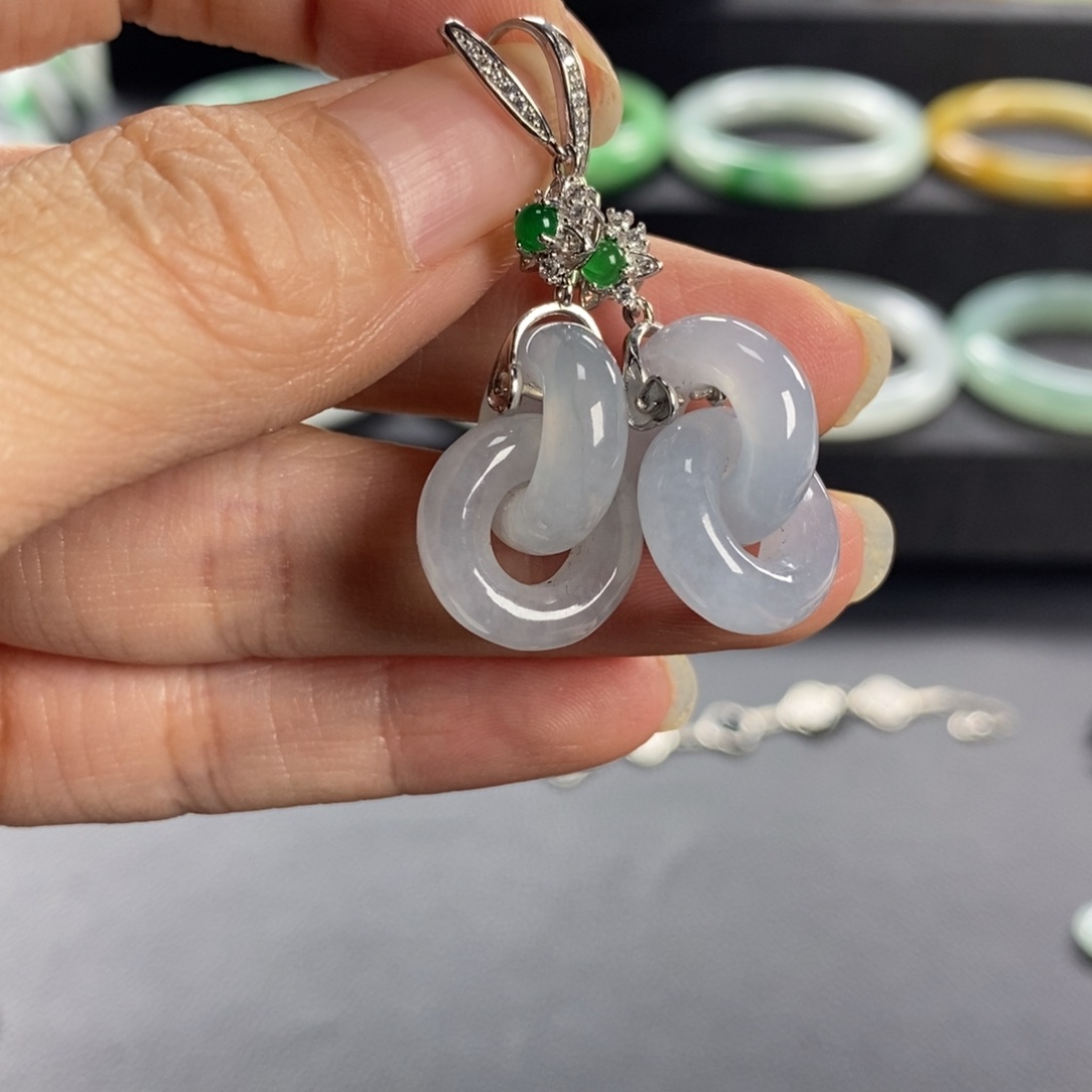 翡翠未镶嵌耳饰天然翡翠