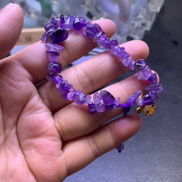 水晶手链银S925镶嵌天然水晶手链