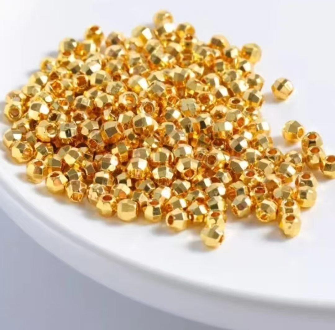 18K  证书礼盒发货 蹦迪珠3mm手串项链配件可DIY