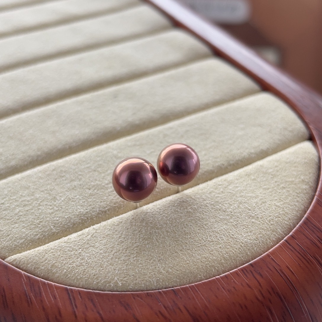 月***心耳饰淡水珍珠银S925镶嵌