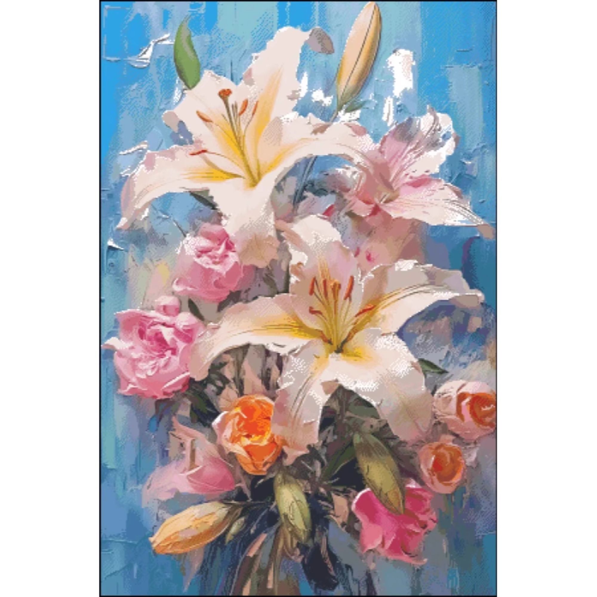 【ZZ7120-蓝调百合花】十字绣2025新款客厅餐厅简单新手款