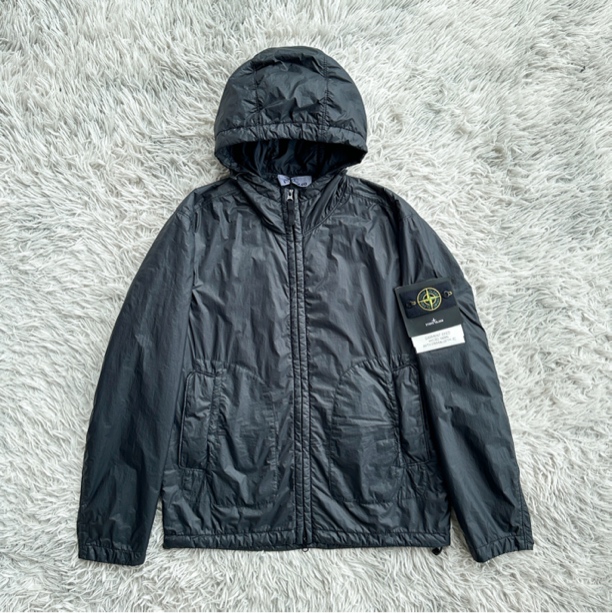 现货Stone Island石头岛 防撕裂细旦尼龙棉服夹克 黑色