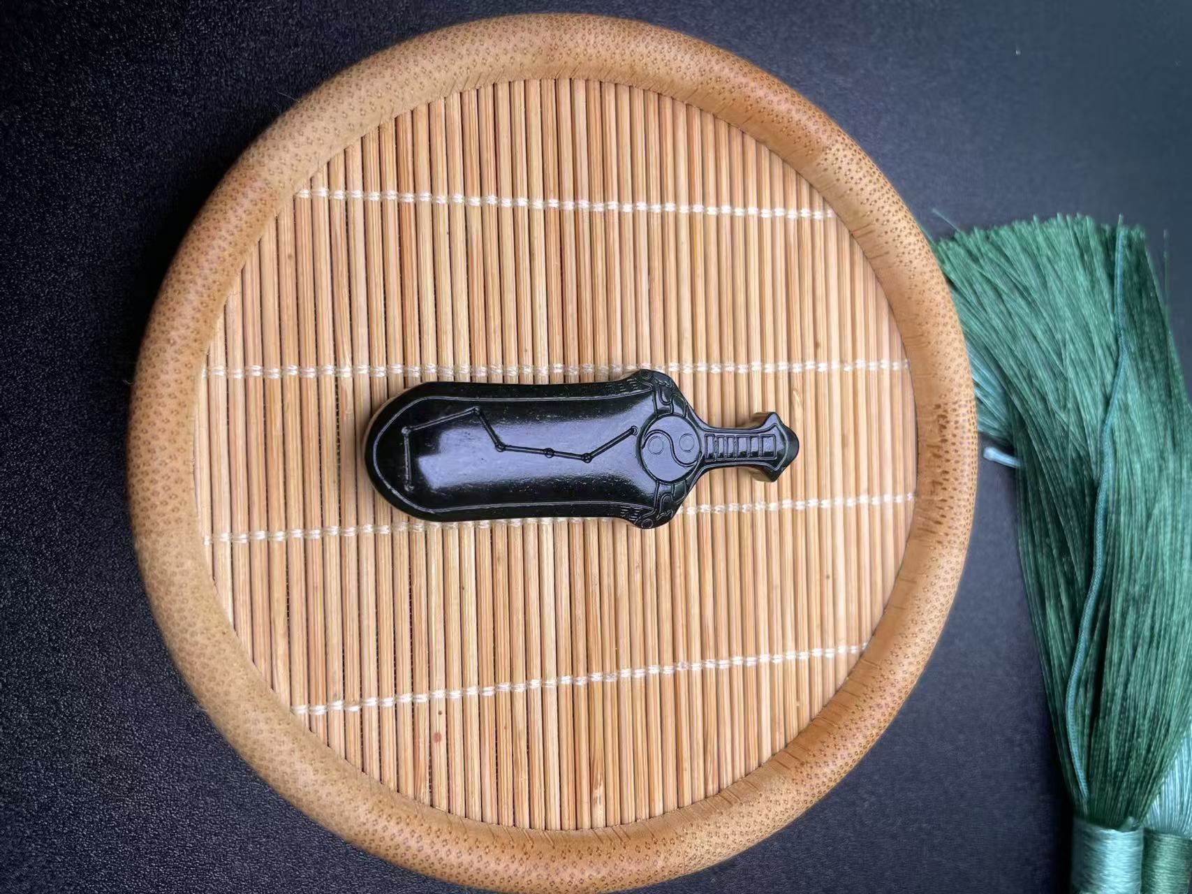 正品泰山玉北斗七星剑