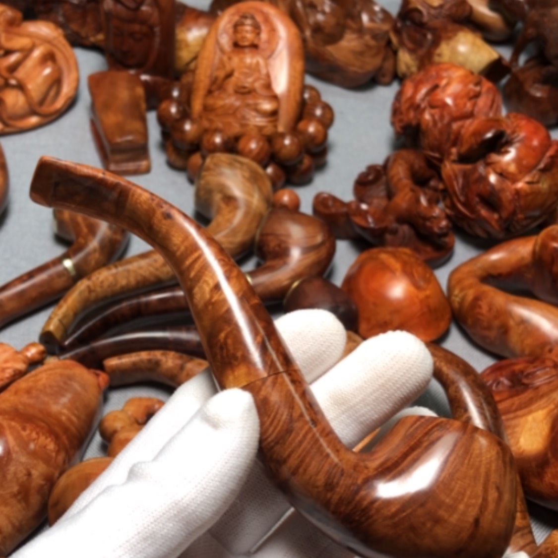 【闪购商品】木麻梨疙瘩火琉璃手把件