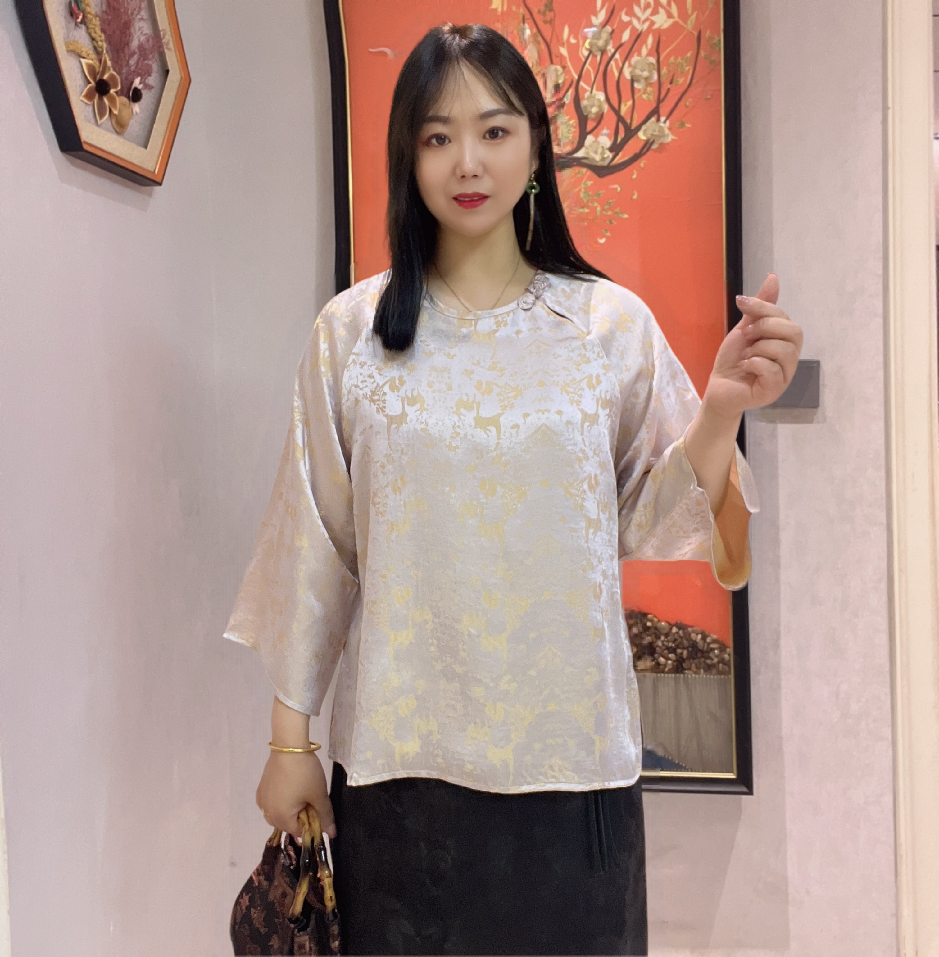 118【金姐专属】新款网红时尚新中式复古重工中式小衫