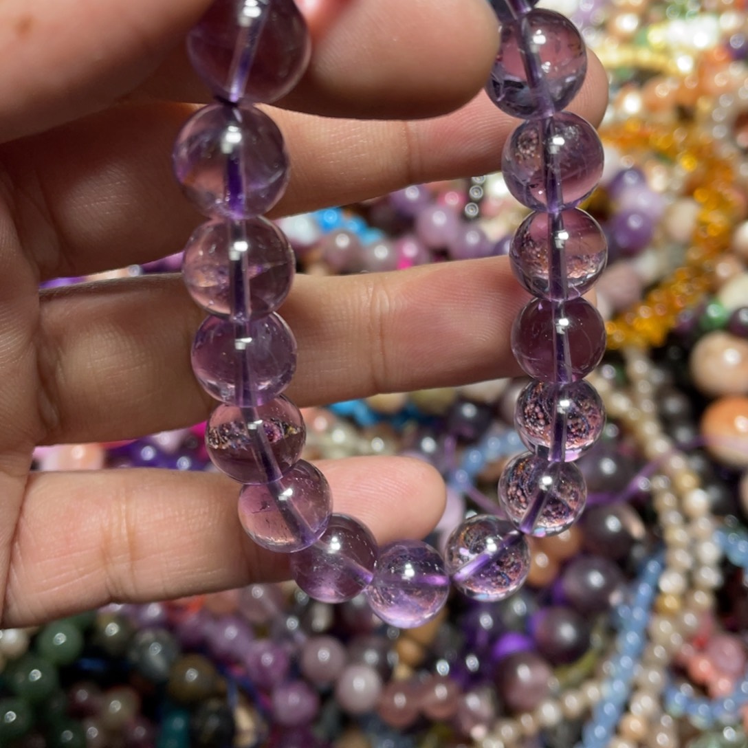 紫晶颈饰银S800镀金镶嵌