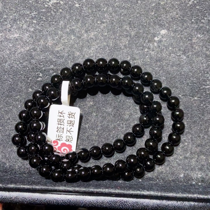 黑曜岩手串未镶嵌魏**也