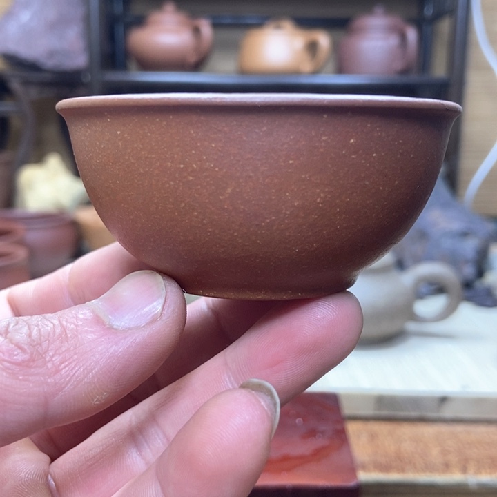 紫砂茶杯微瑕紫砂主人杯