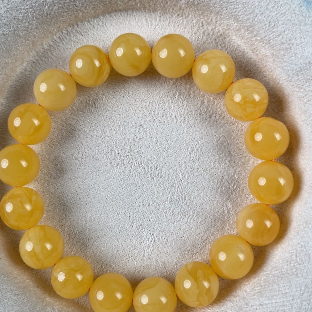 蜜蜡手链未镶嵌焦皮料10mm+手串