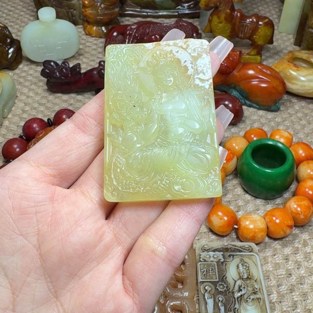 白玉菩提吊坠挂件