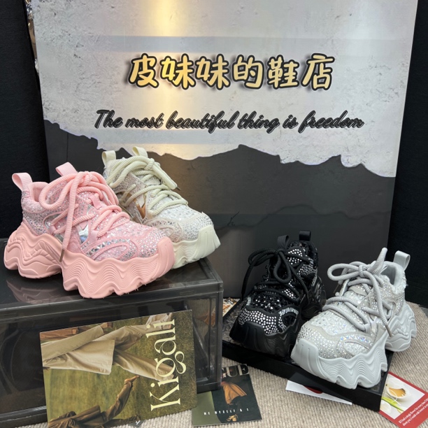 【皮妹妹】欧货2025春新款系带厚底松糕波浪底绑带运动休闲鞋女梵