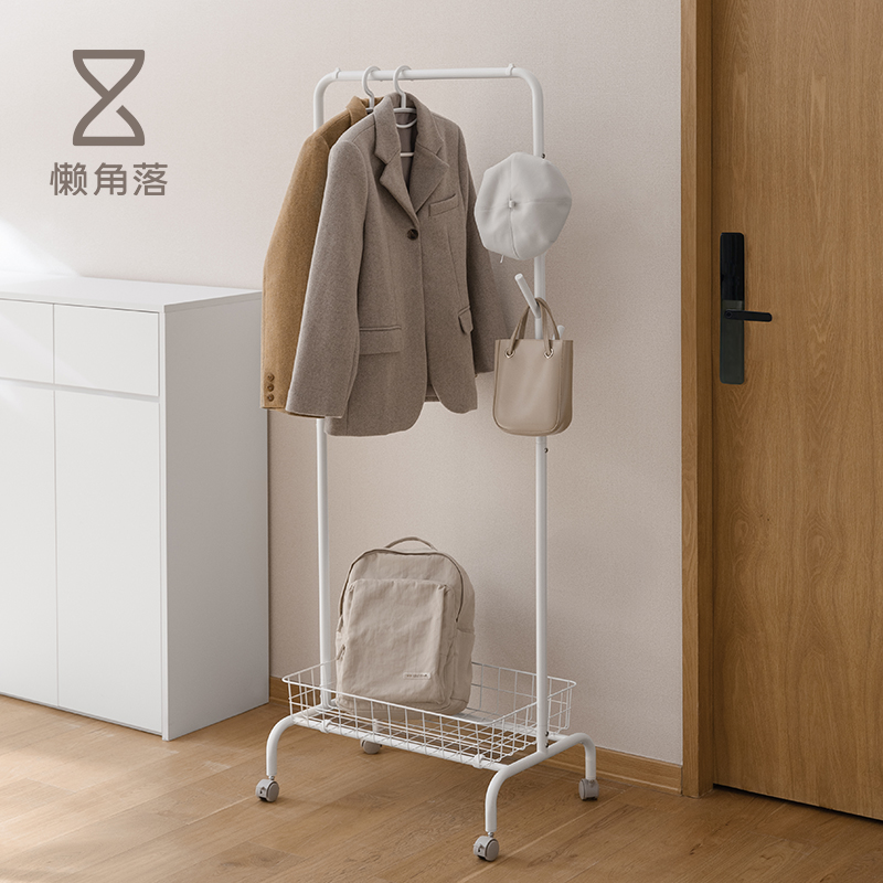 懒角落衣帽架临时挂衣区落地卧室晾衣架家用室内收纳置物架简易