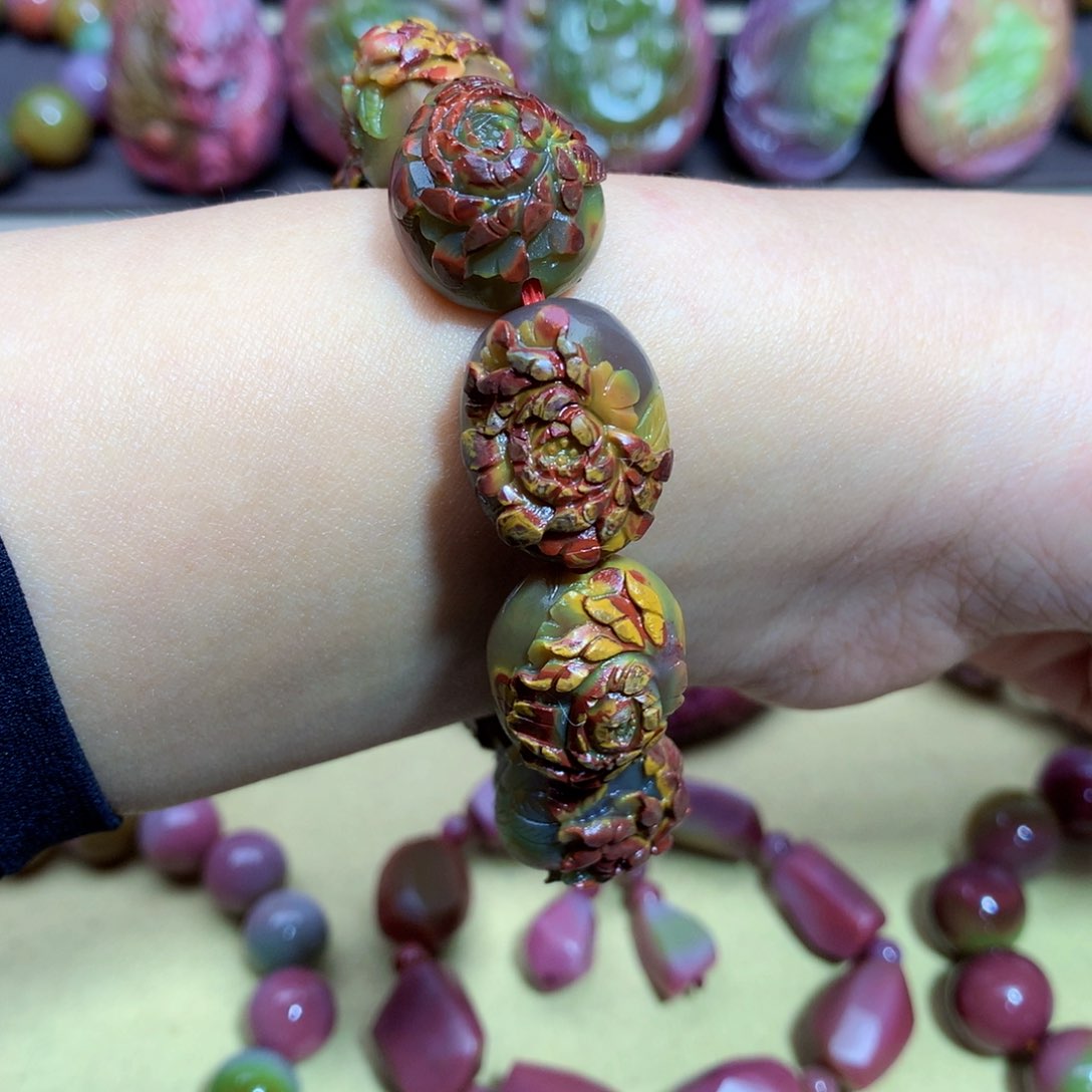 玛瑙手链未镶嵌用****0盐源