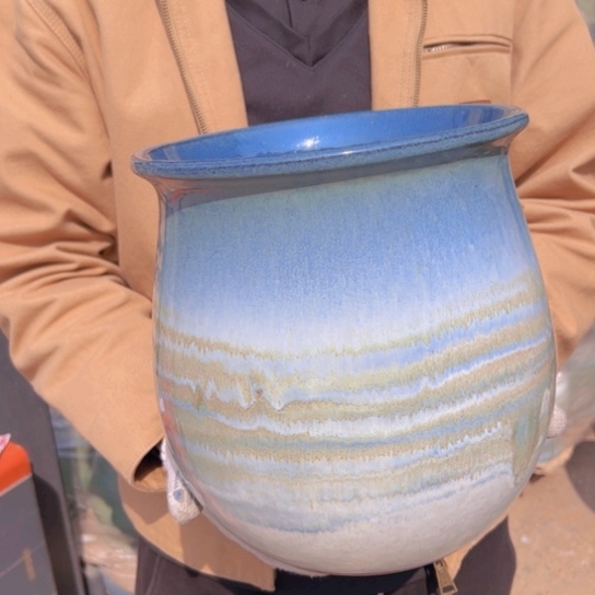 紫砂花盆高25口23————