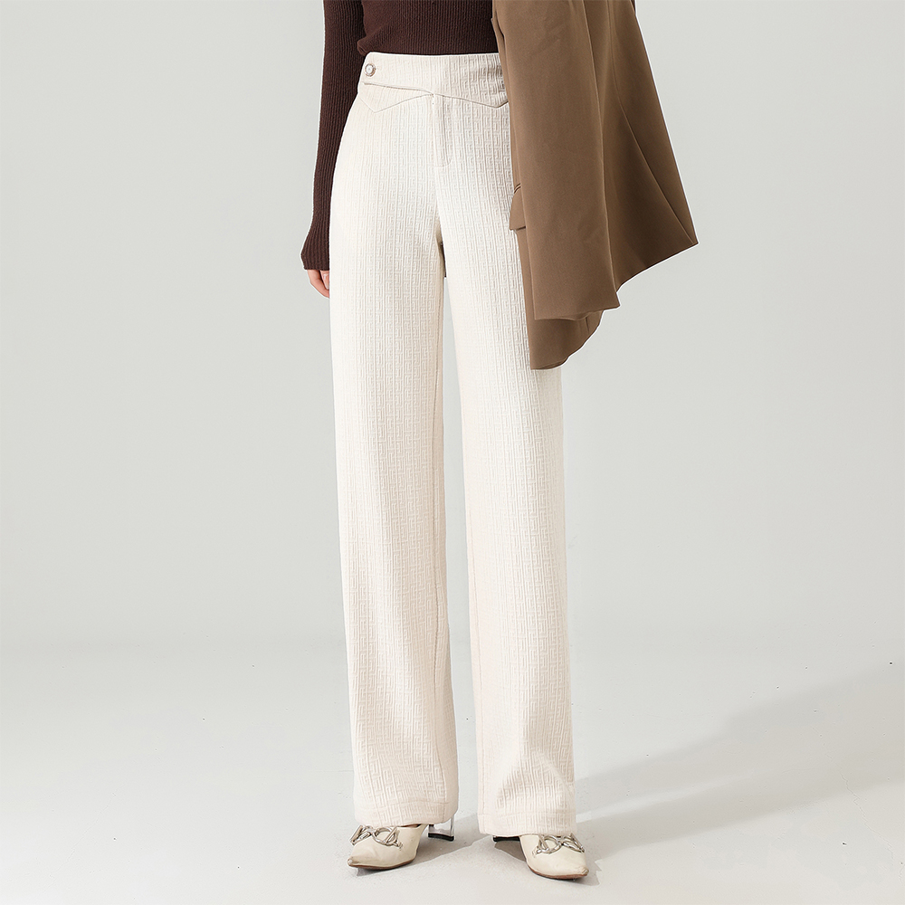 【春季上新】简约洋气设计感小众百搭高腰垂感休闲长裤AQ3009