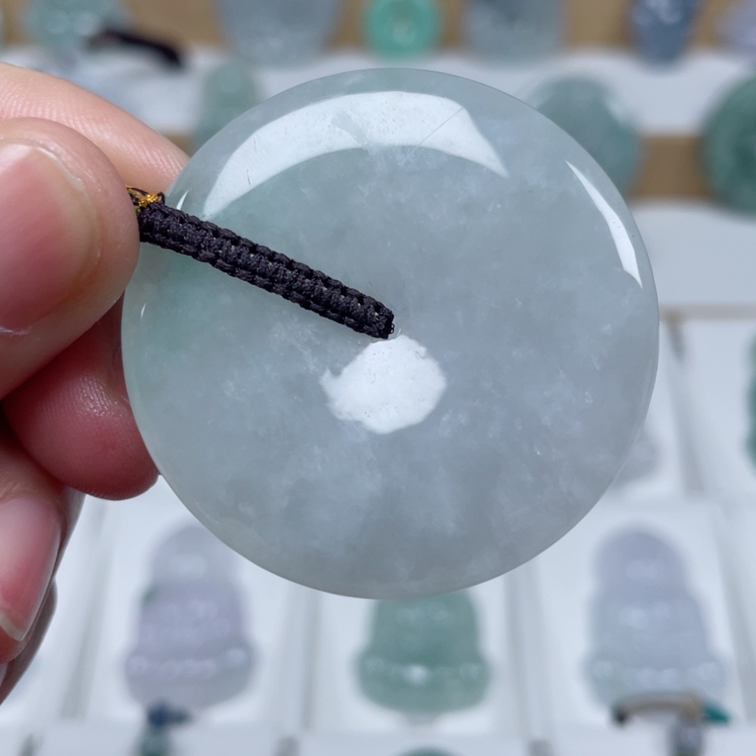 翡翠颈饰未镶嵌天然翡翠A货平安扣F