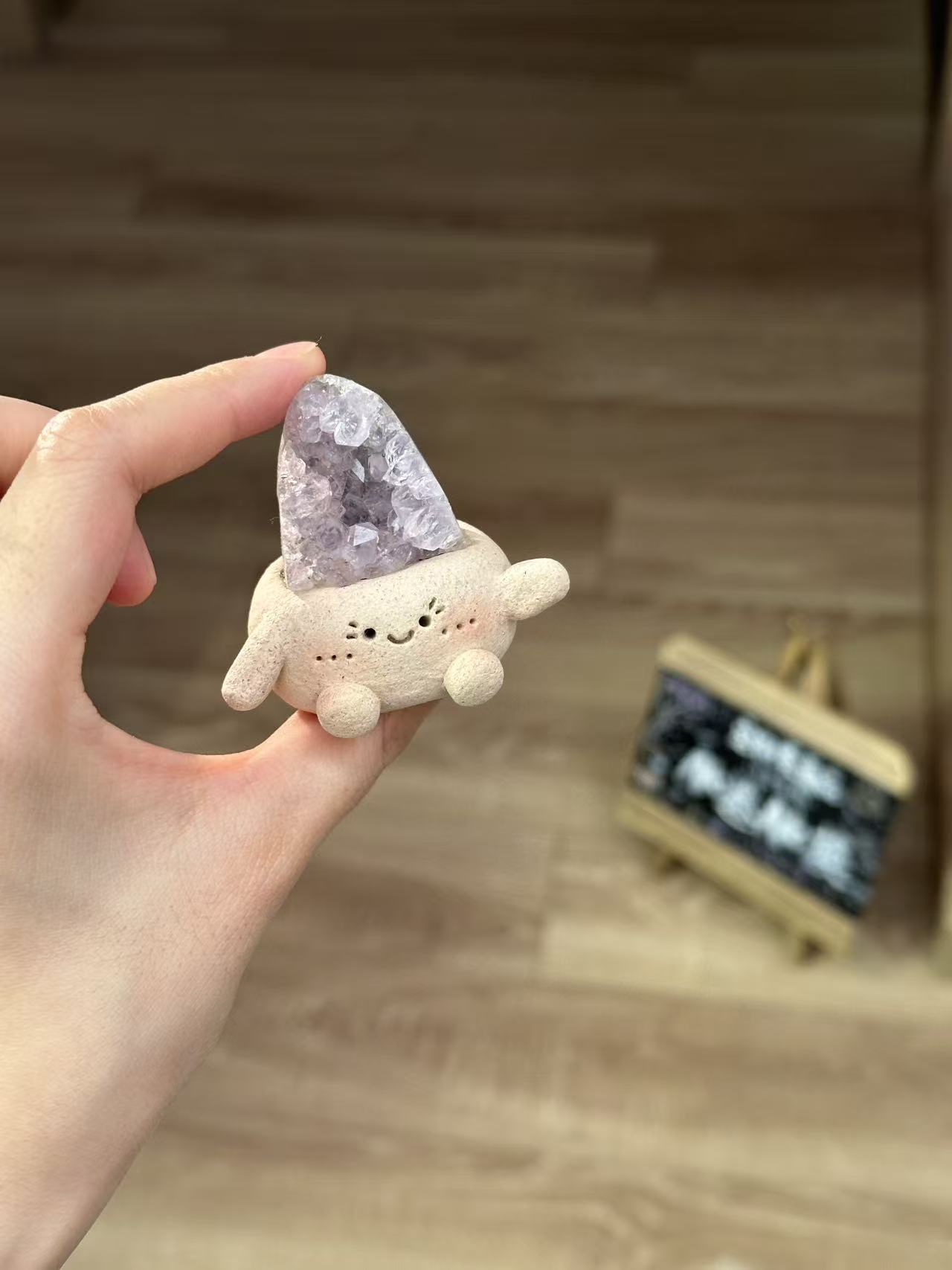 水晶小豆丁可爱紫水精镇
