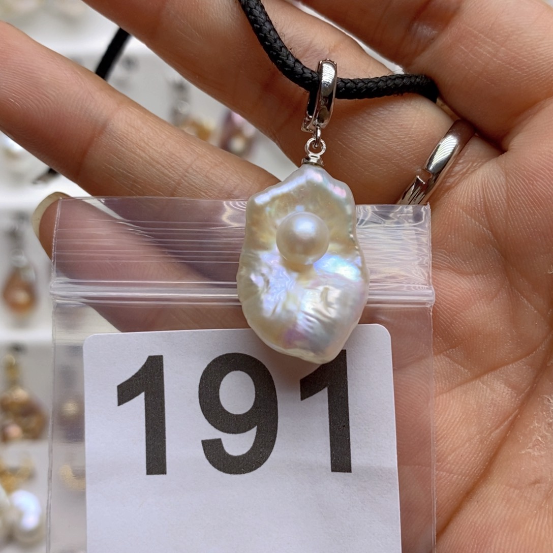 淡水珍珠银S925镶嵌颈饰191