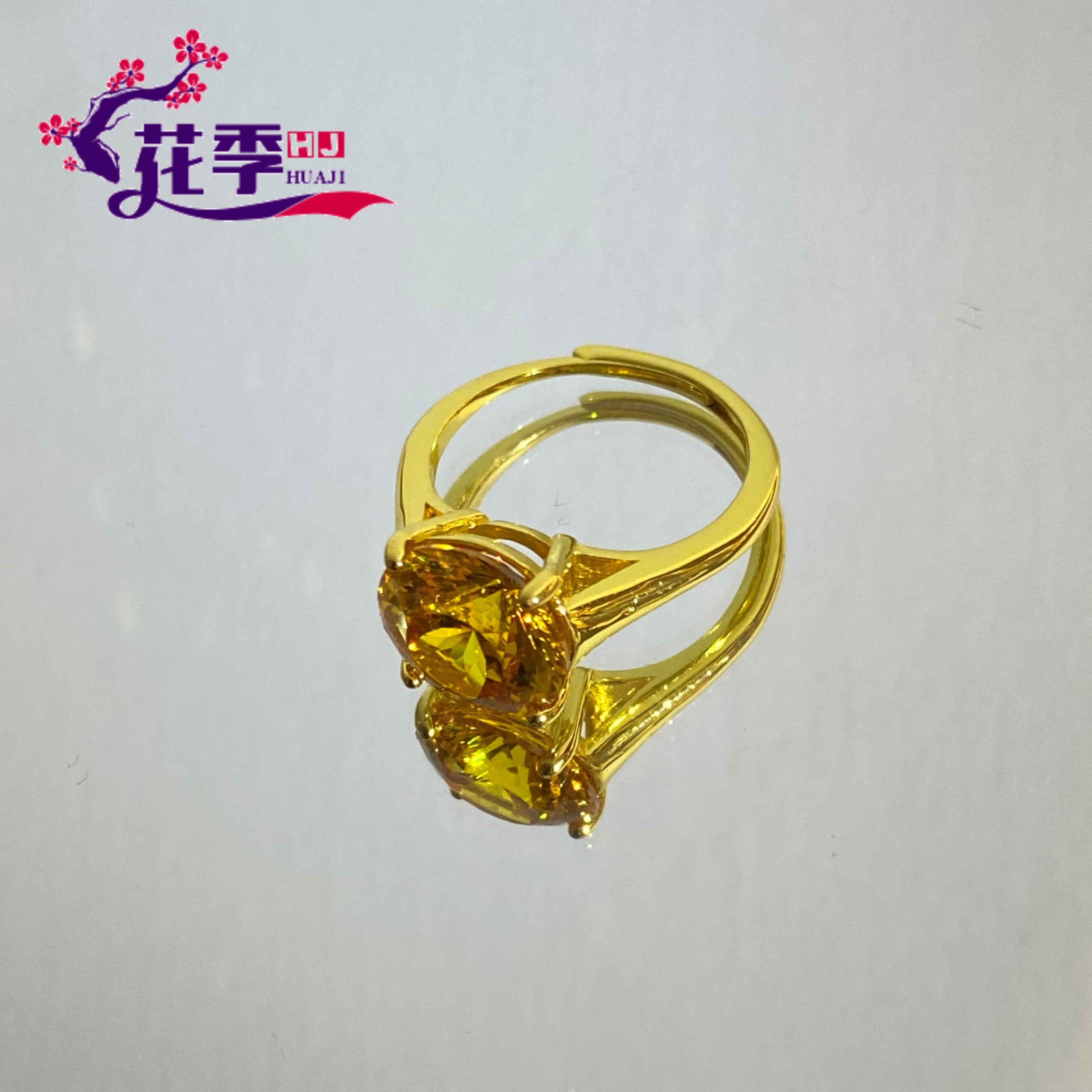 【花季】 原创金丝雀黄炫彩强荧光戒指XG89