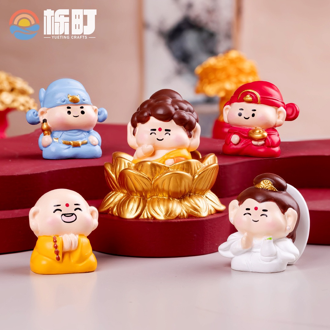 【双许愿+对对碰】发财小财神创意DIY家居树脂摆件车载饰品萌粒新款